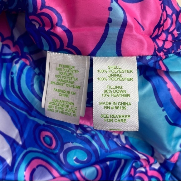 Lilly Pulitzer Puffer Down Bright Blue Vest XXS - Picture 8 of 12